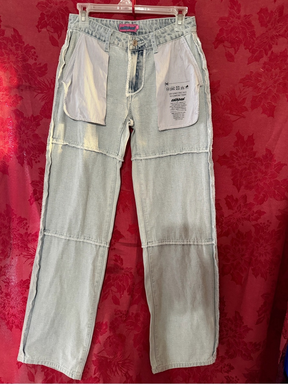 Unravel low rise inside out jeans